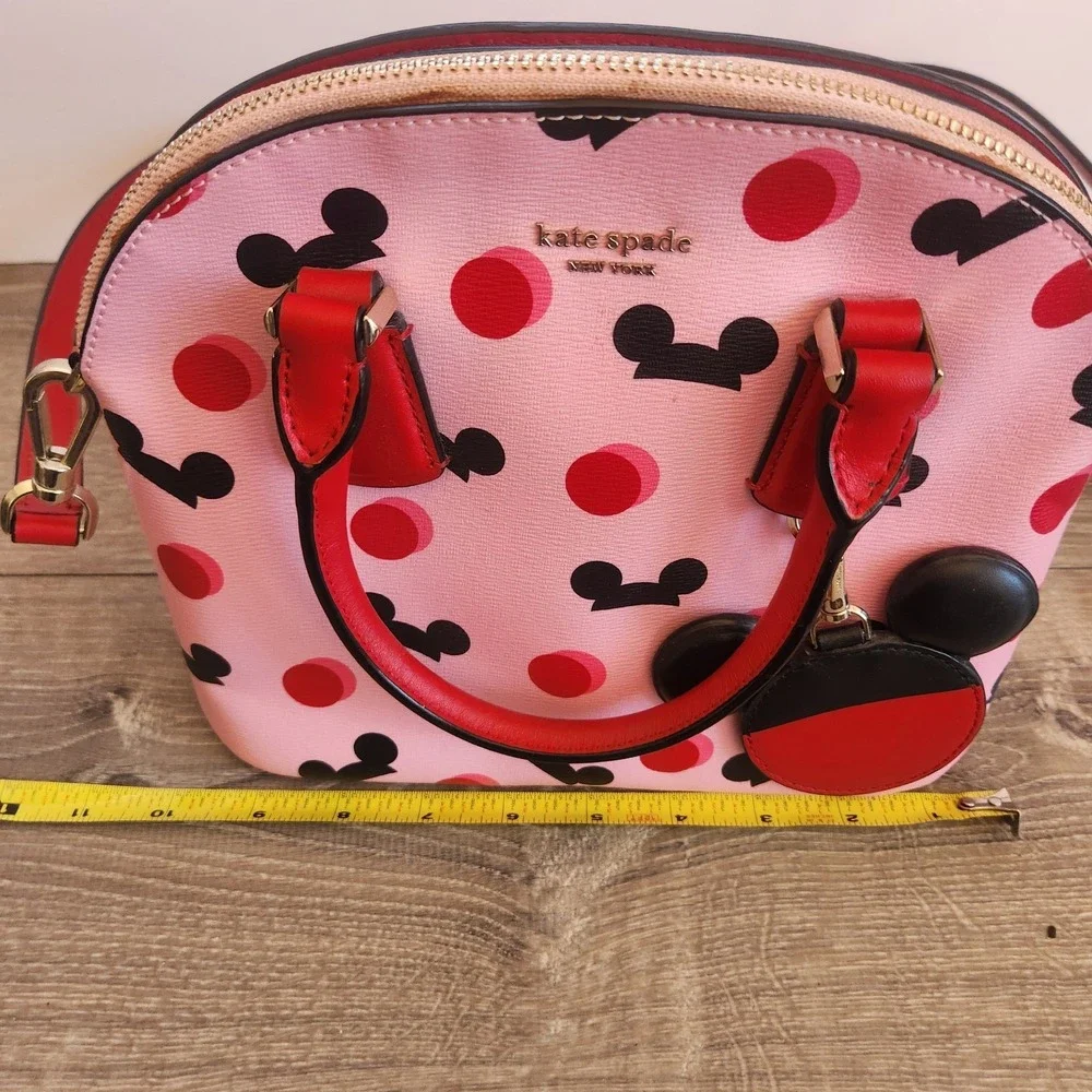 Kate Spade New York Disney Parks Mickey Mouse Ears Pink Red Purse Tote Bag READ